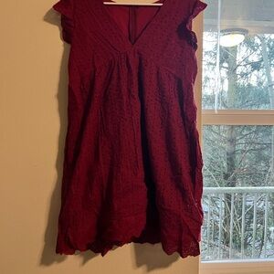 Burgundy Eyelet Dress